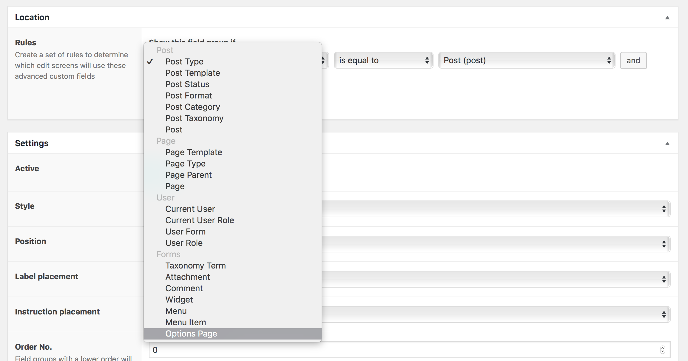 Adding a field to the options page